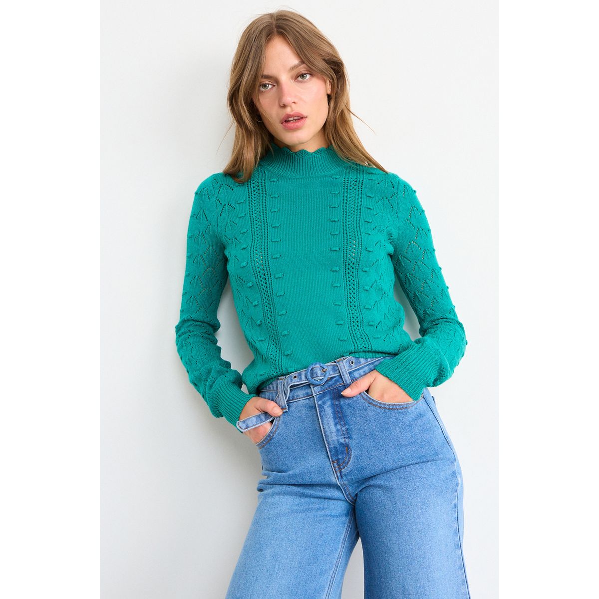 IO - Sweater Liso Mujer Verde Io