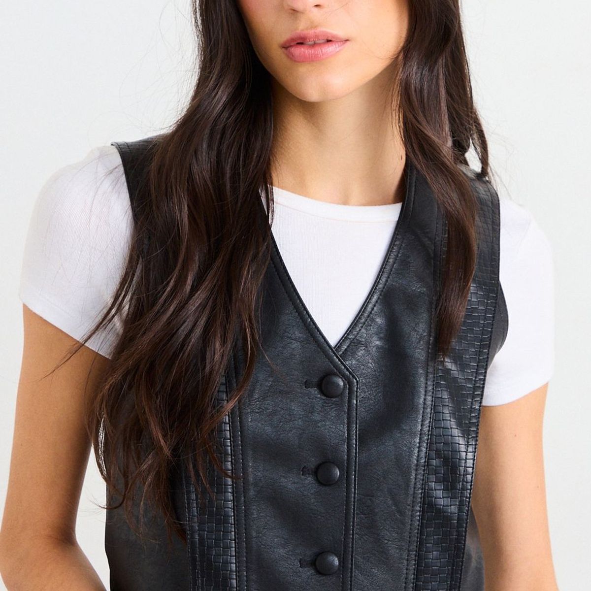 IO - Gilet Liso Mujer Negro Io