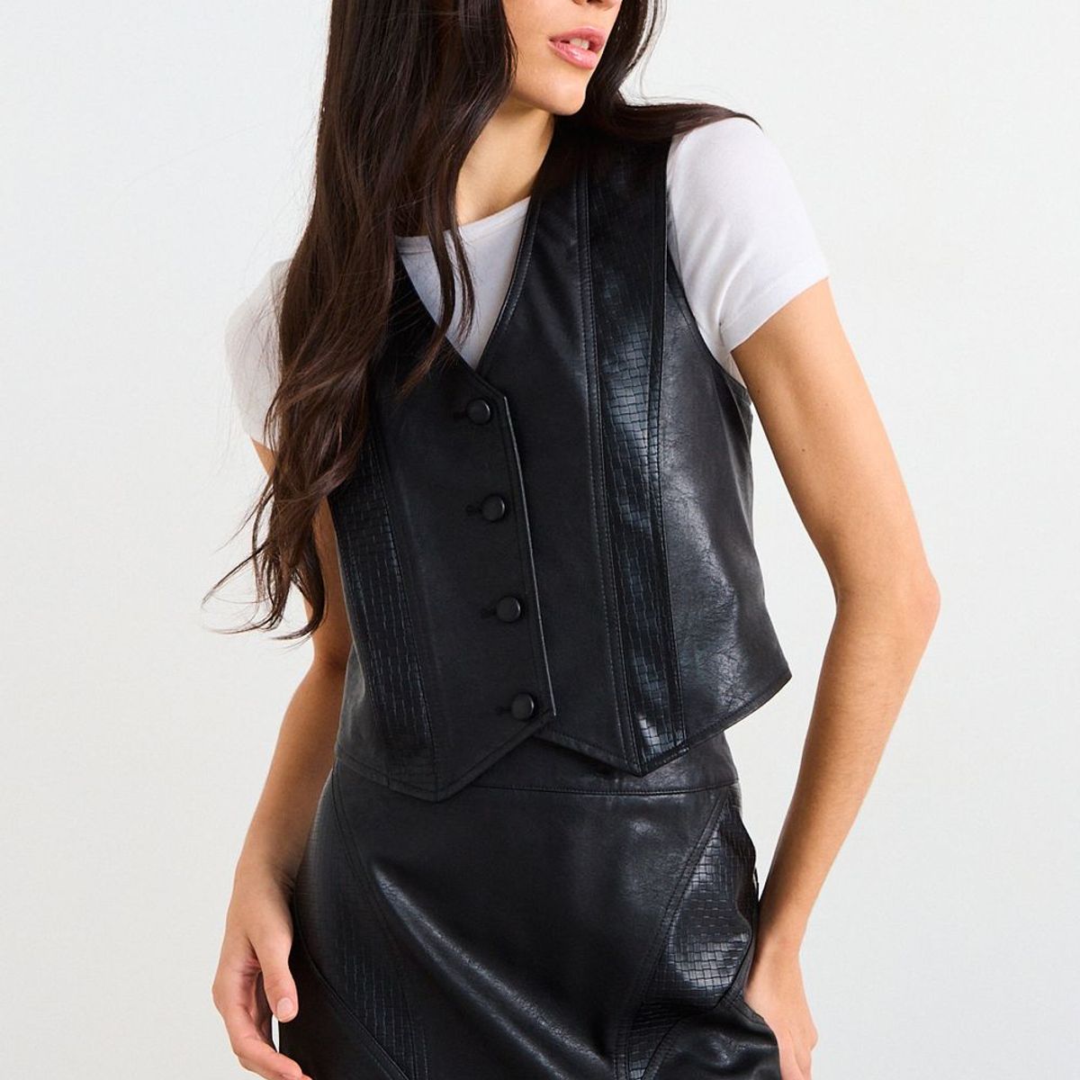 IO - Gilet Liso Mujer Negro Io
