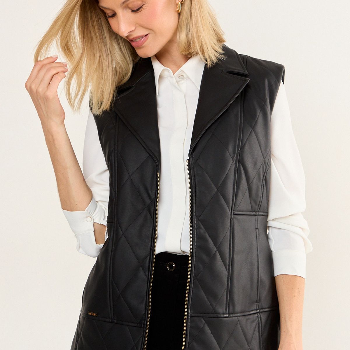 MA GRIFFE - Chaqueta Ecocuero Con Padding Mujer Negro Magriffe