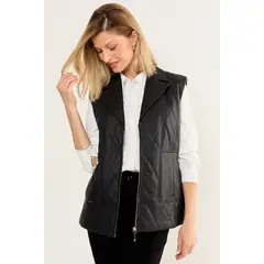MA GRIFFE - Chaqueta Ecocuero Con Padding Mujer Negro Magriffe