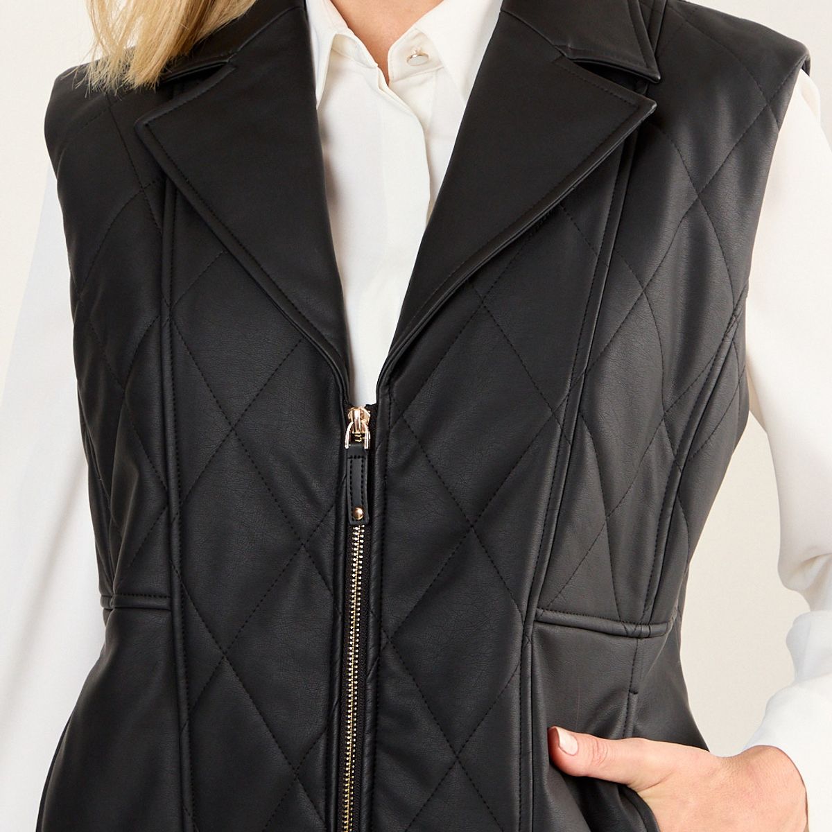 MA GRIFFE - Chaqueta Ecocuero Con Padding Mujer Negro Magriffe