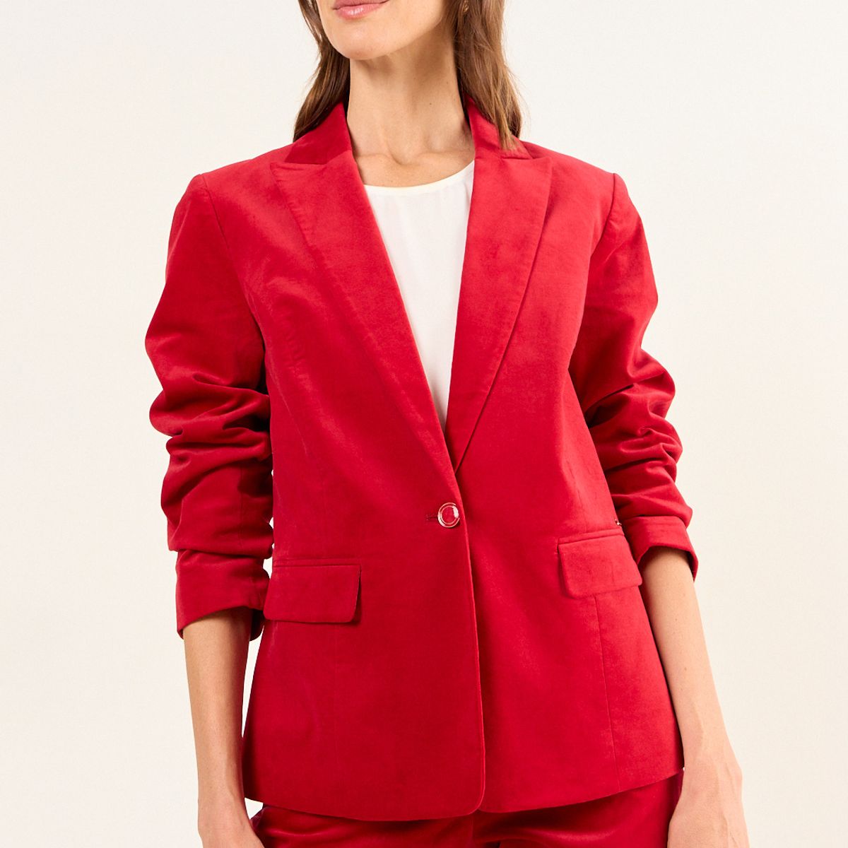 MA GRIFFE - Blazer Pana Mujer Rojo Magriffe