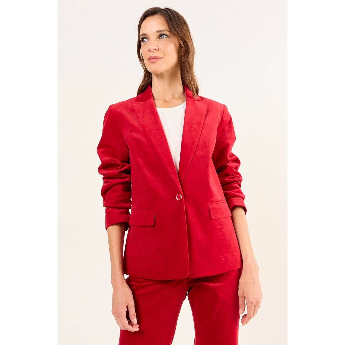 MA GRIFFE - Blazer Pana Mujer Rojo Magriffe