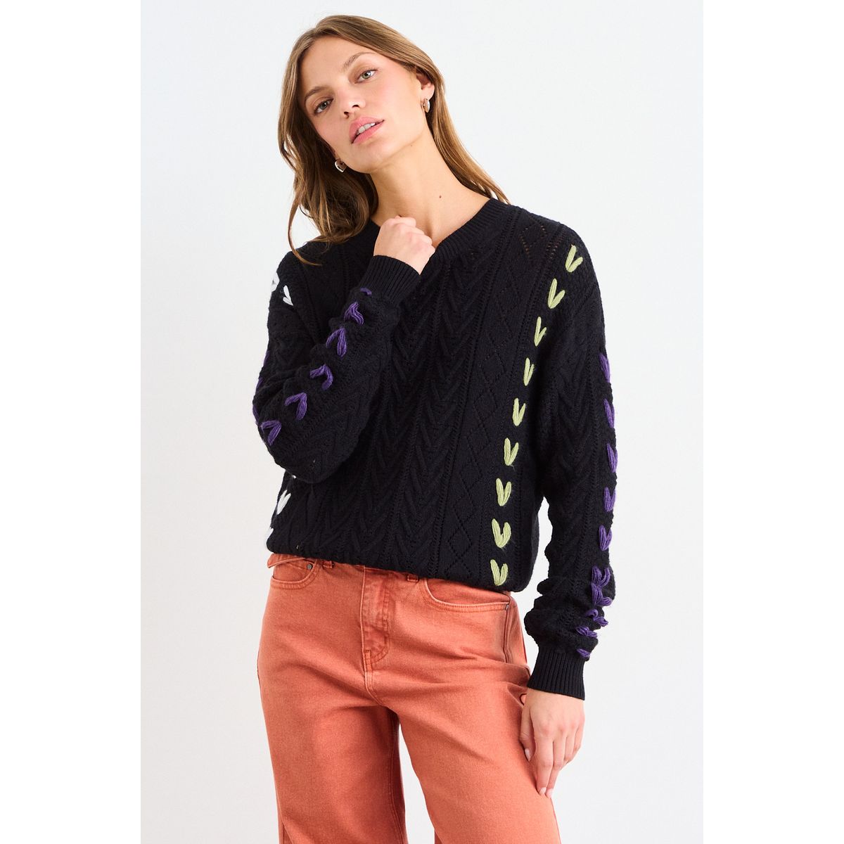 IO - Sweater Liso Mujer Negro Io
