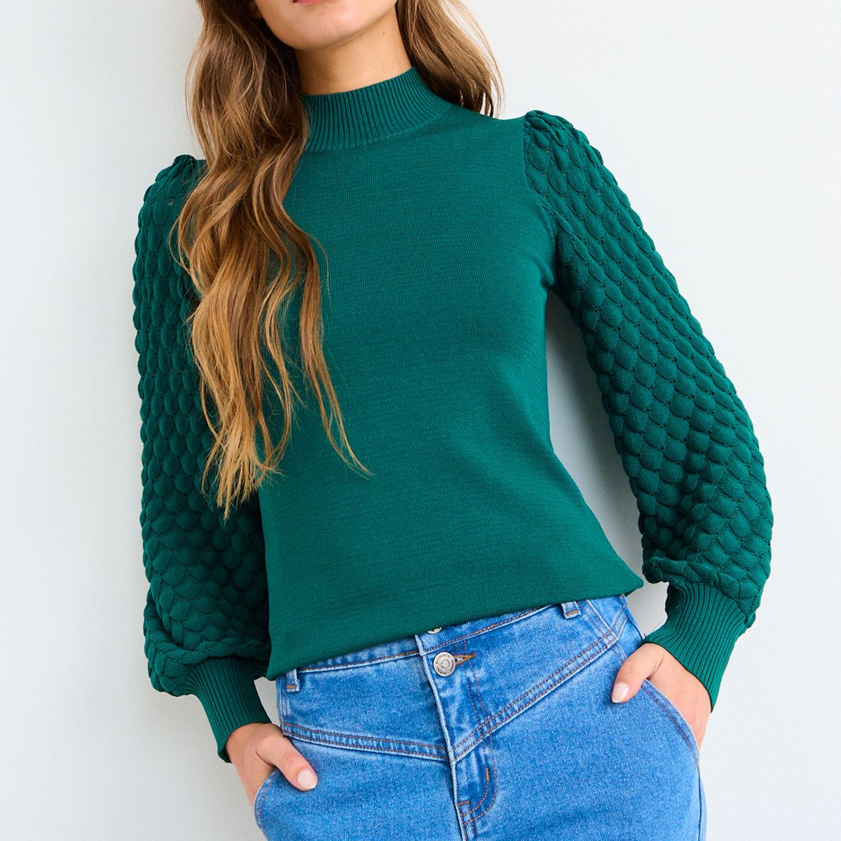 IO - Sweater Liso Mujer Verde Oliva Io