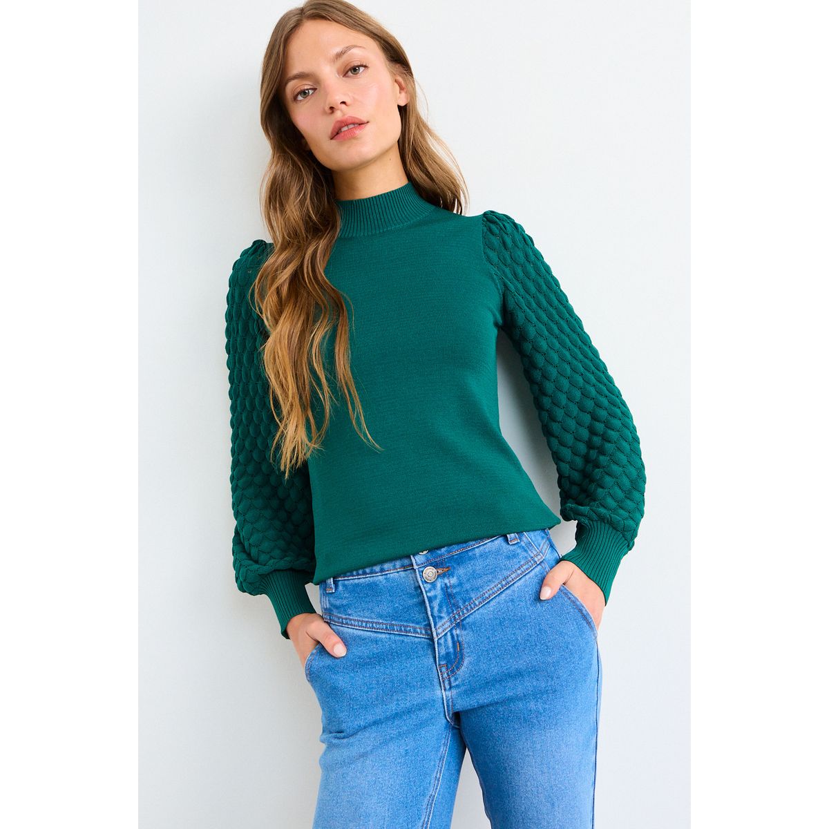 IO - Sweater Liso Mujer Verde Oliva Io