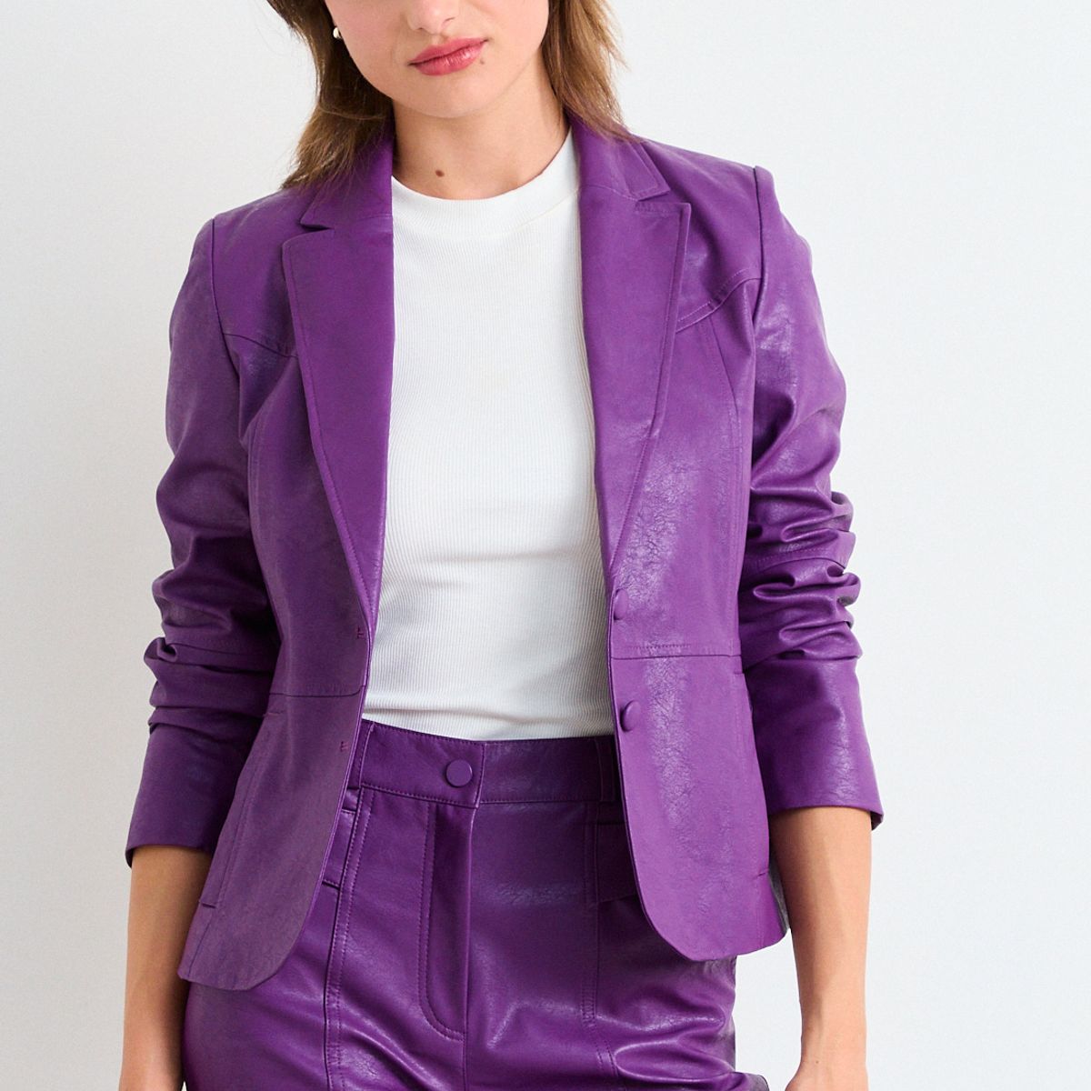 IO - Blazer Liso Mujer Morado Io