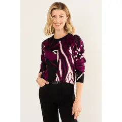 MA GRIFFE - Tejido De Fantasia Cuello Alto Mujer Negro Magriffe