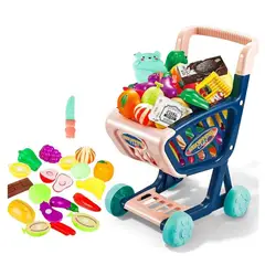 KIVARA - Carro Supermercado Juguete Carrito Compras 36 Piezas