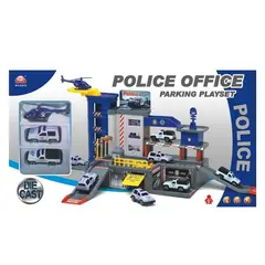 KIVARA - Juego Pista de Autos Estacionamiento Policía con Vehículos