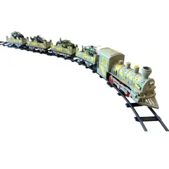 KIVARA - Tren De Juguete Pista 4 Vagones Rescate Luz Sonido Humo