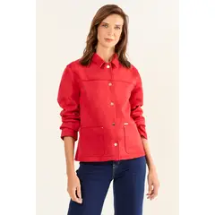 MA GRIFFE - Chaqueta Antelina Mujer Rojo Magriffe