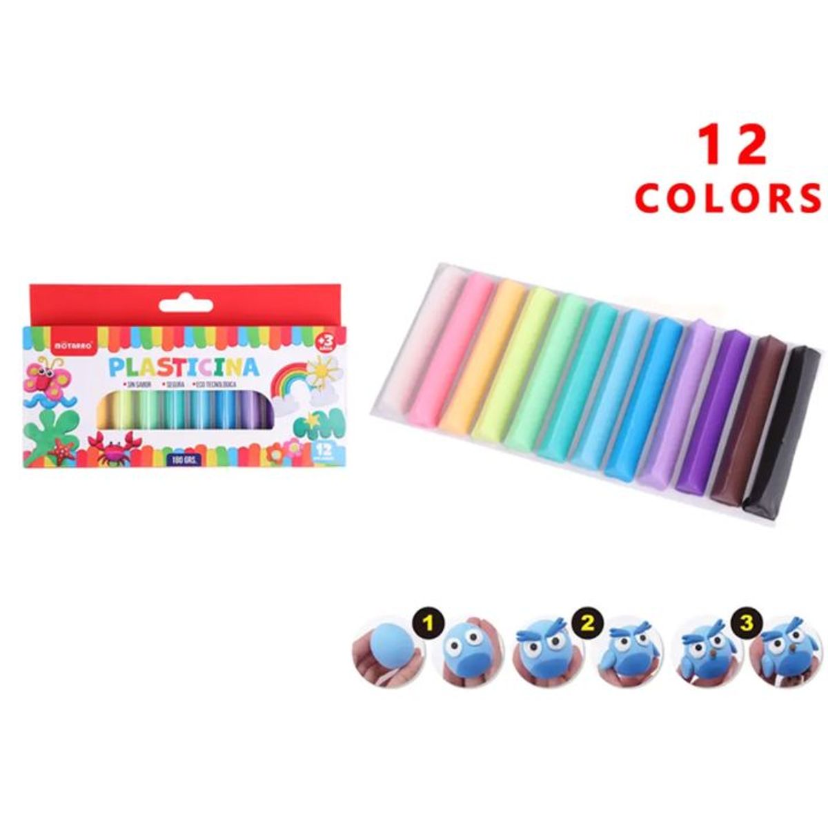 GENERICO - Plasticina 12 Colores 180G