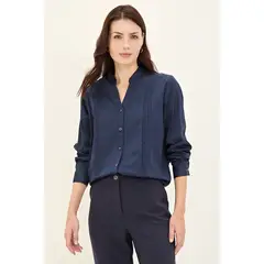 MA GRIFFE - Blusa Popelina Mujer Azul Magriffe
