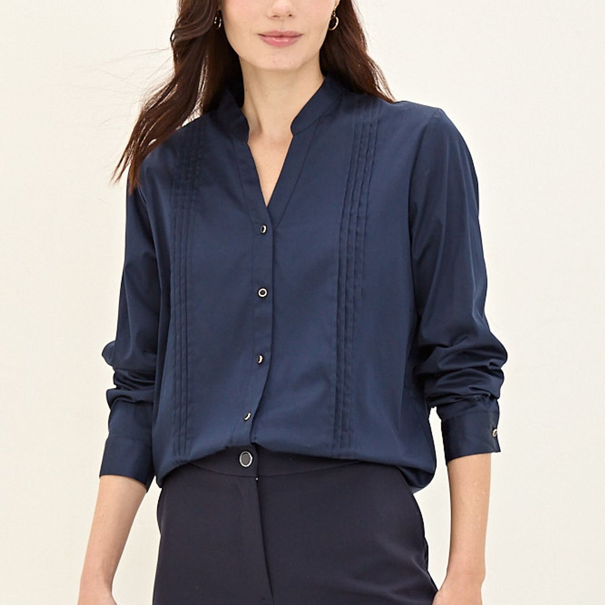 MA GRIFFE - Blusa Popelina Mujer Azul Magriffe