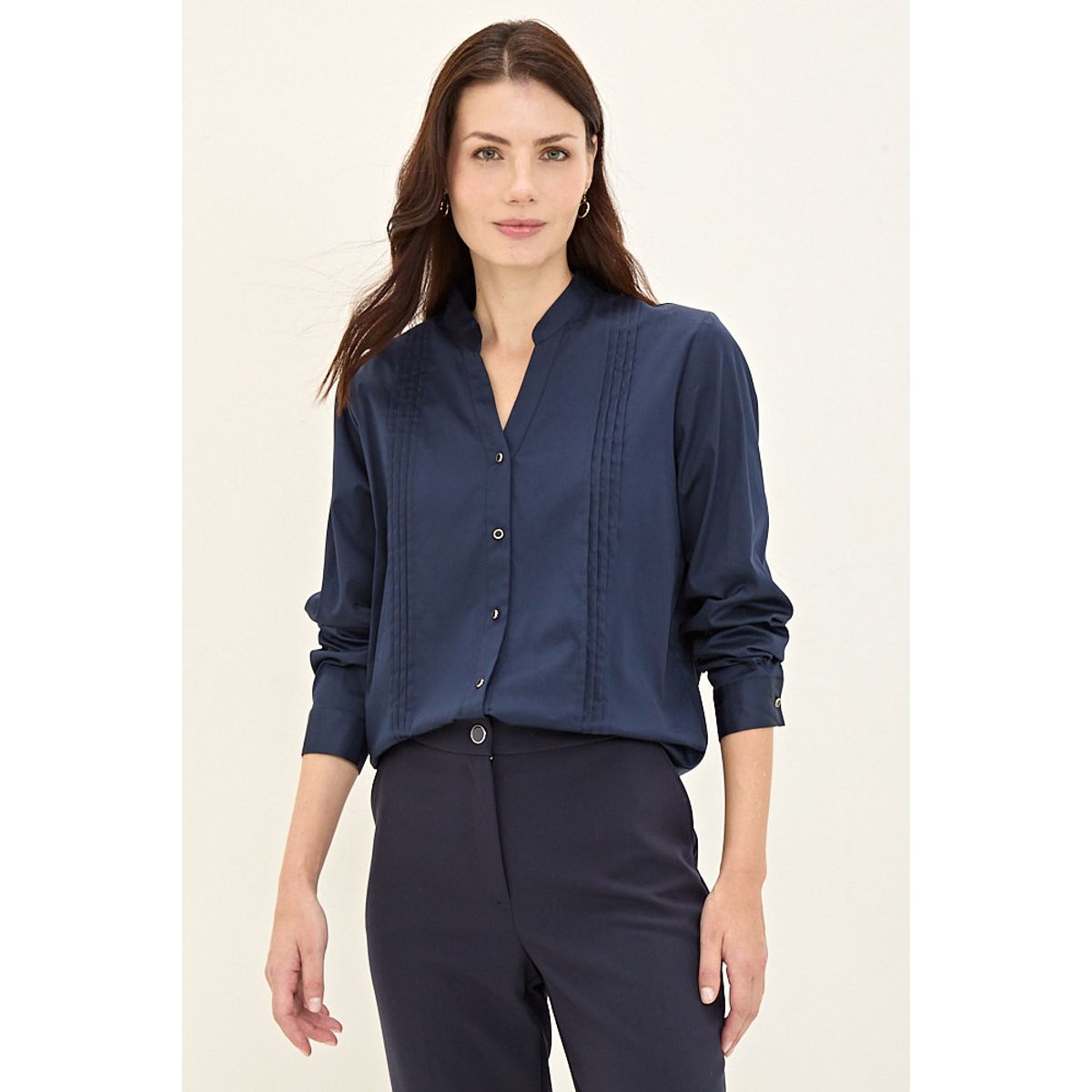 MA GRIFFE - Blusa Popelina Mujer Azul Magriffe