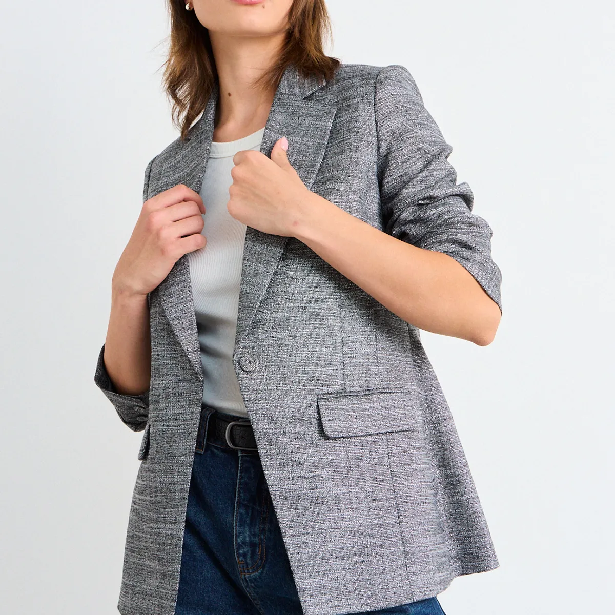 IO - Blazer Fantasia Mujer Gris Io