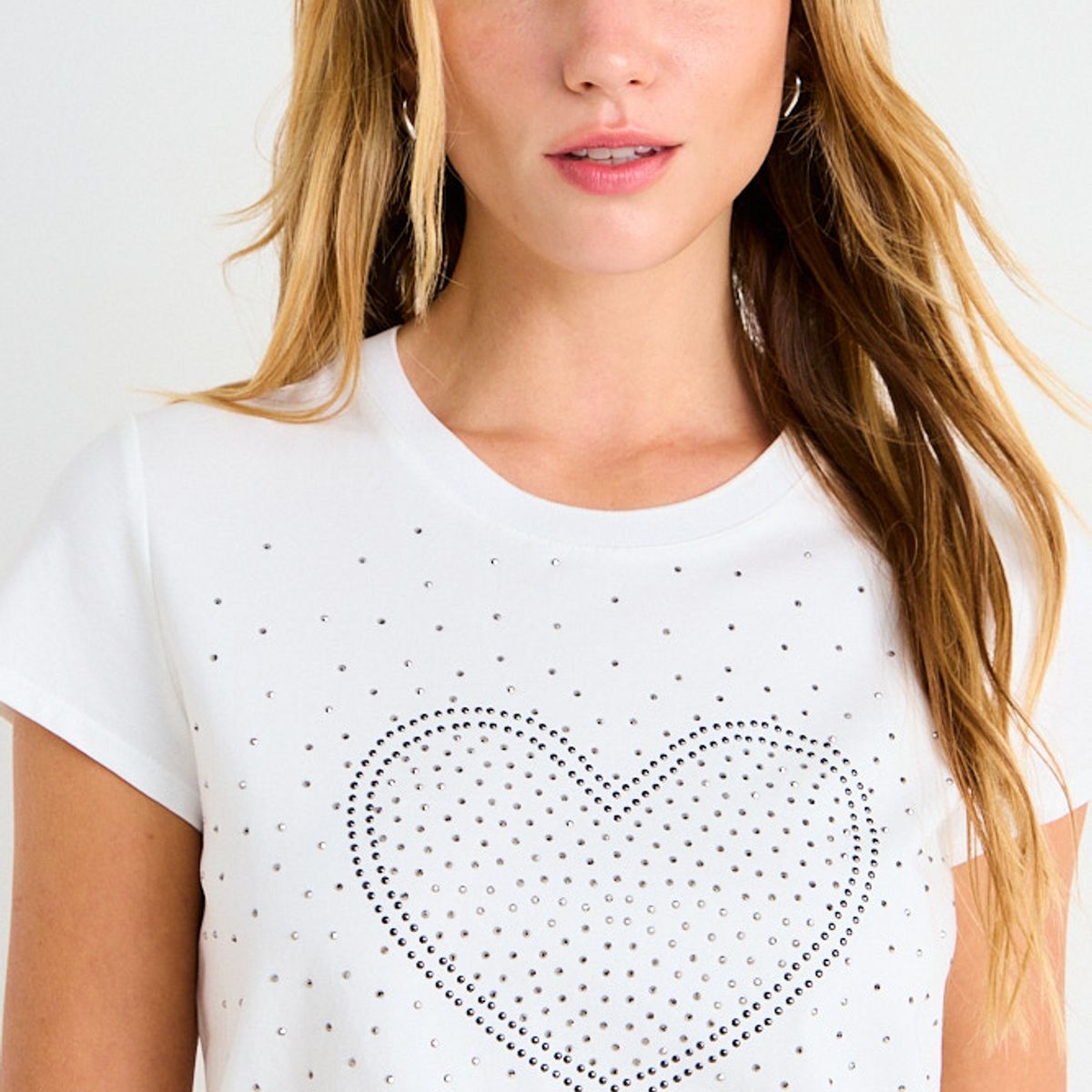 ASH - Polera Manga Corta Con Print  Focalizado Mujer Crudo Ash