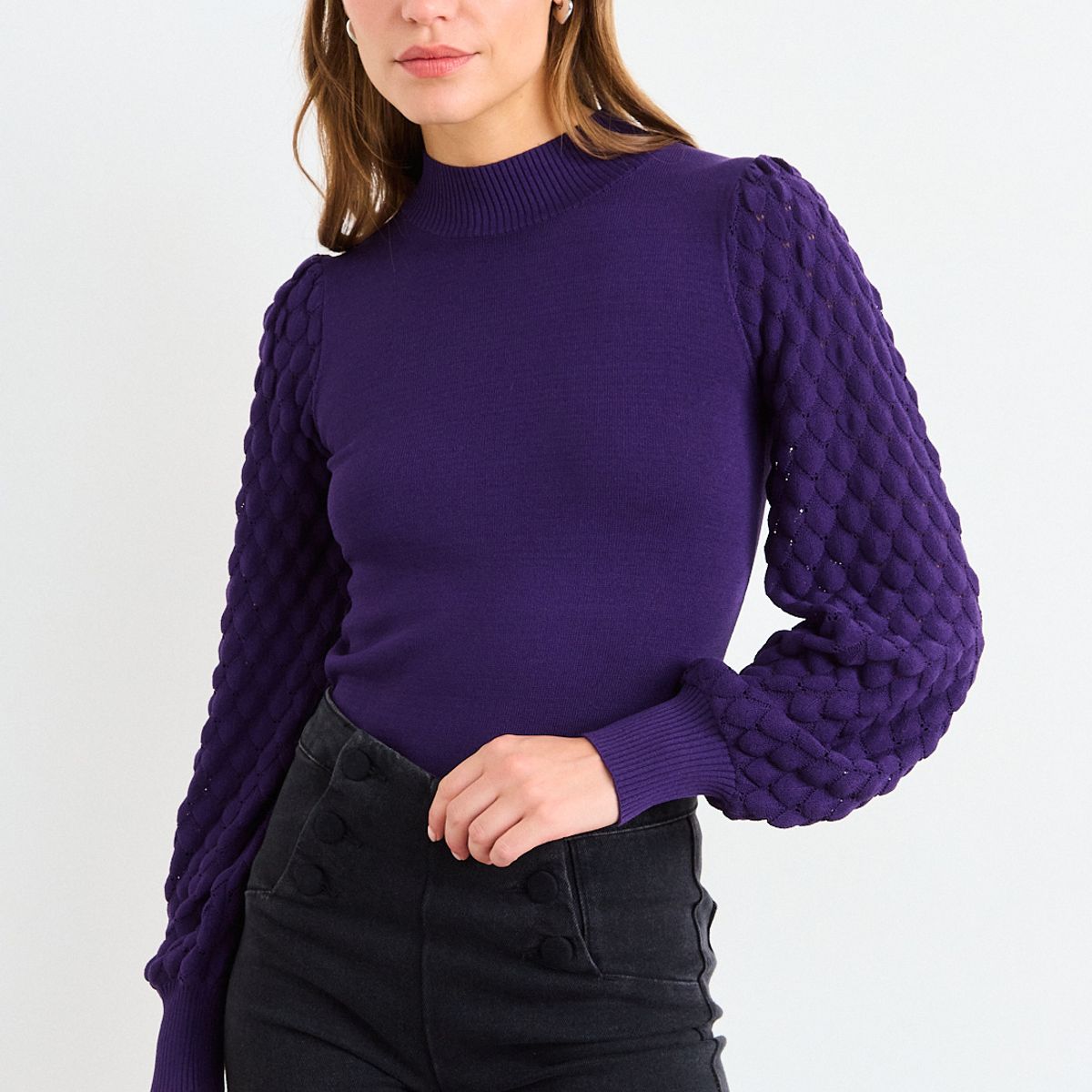 IO - Sweater Liso Mujer Morado Io