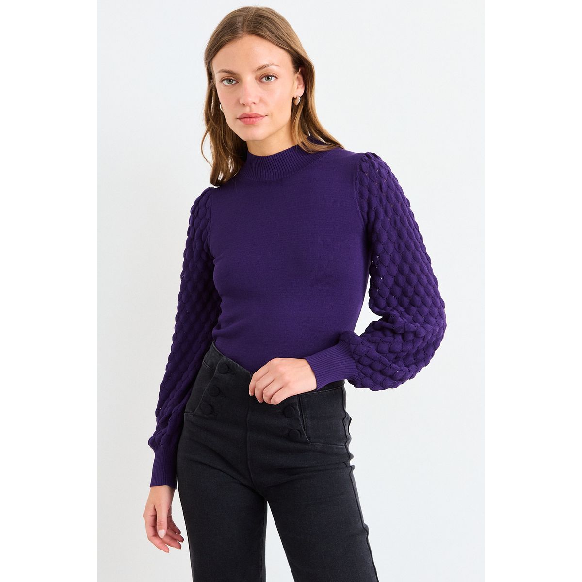 IO - Sweater Liso Mujer Morado Io