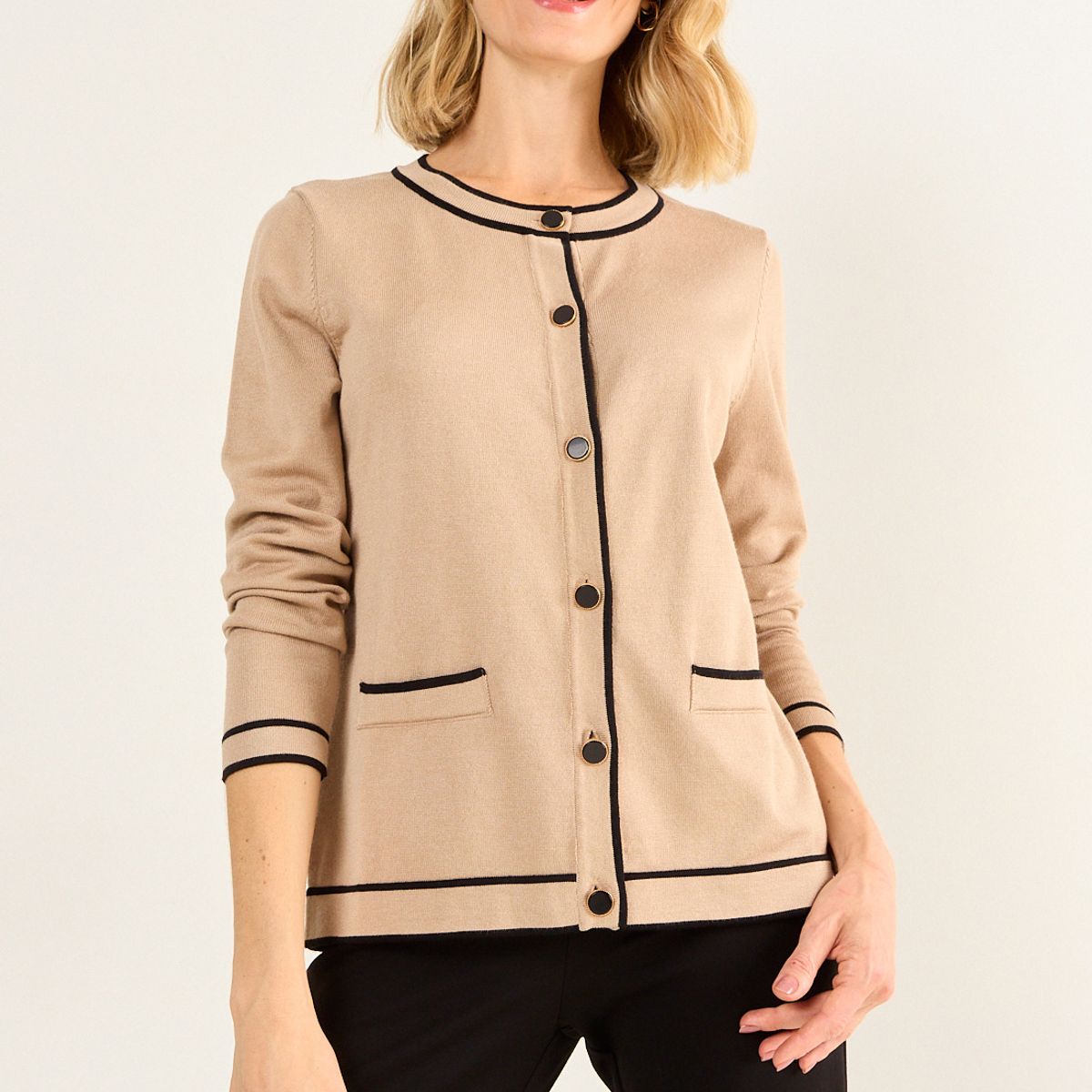 MA GRIFFE - Tejido Chanel Bicolor Mujer Beige Magriffe