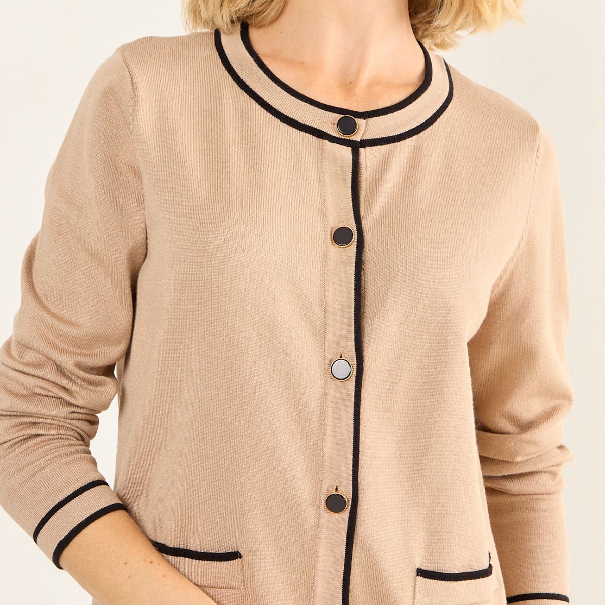 MA GRIFFE - Tejido Chanel Bicolor Mujer Beige Magriffe