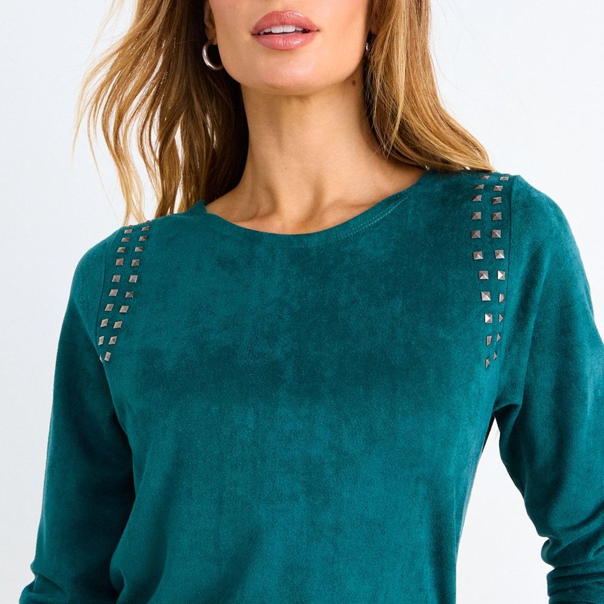 ASH - Polera Suede Manga Larga Mujer Verde Ash