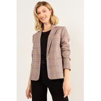 Blazer Diseño Cuadrille Mujer Café Magriffe
