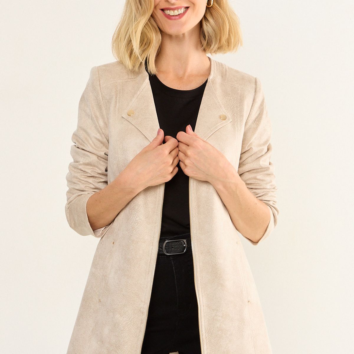 MA GRIFFE - Trench Coating Mujer Beige Magriffe