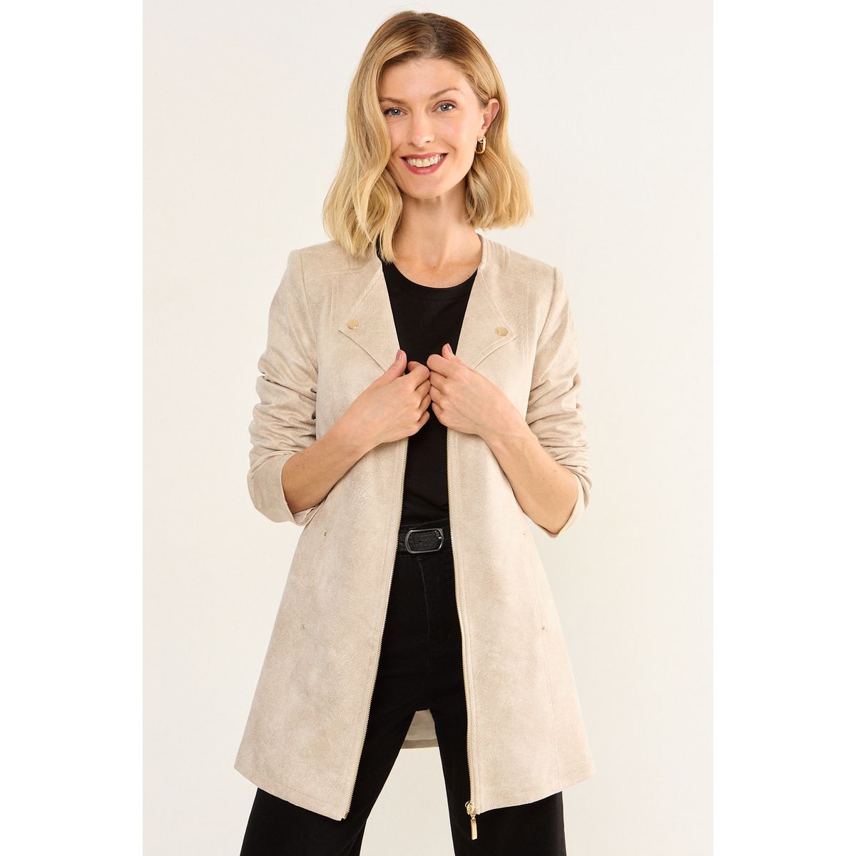 MA GRIFFE - Trench Coating Mujer Beige Magriffe