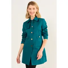 MA GRIFFE - Trench Formal Mujer Turquesa Oscuro Magriffe