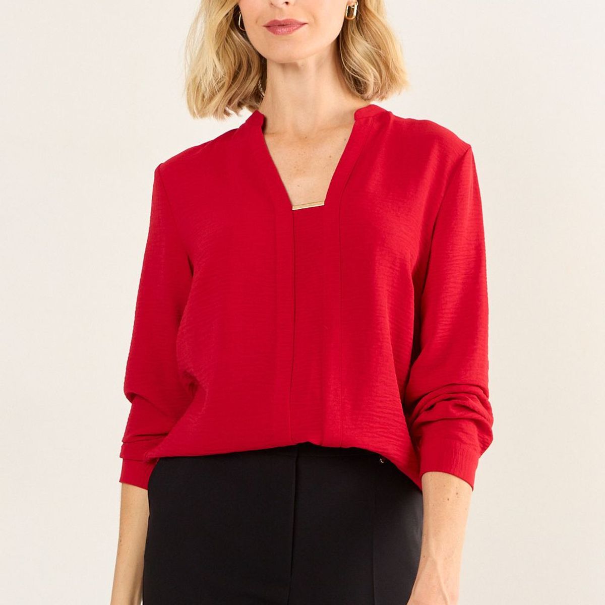 MA GRIFFE - Blusa Cuello Mao Mujer Rojo Magriffe