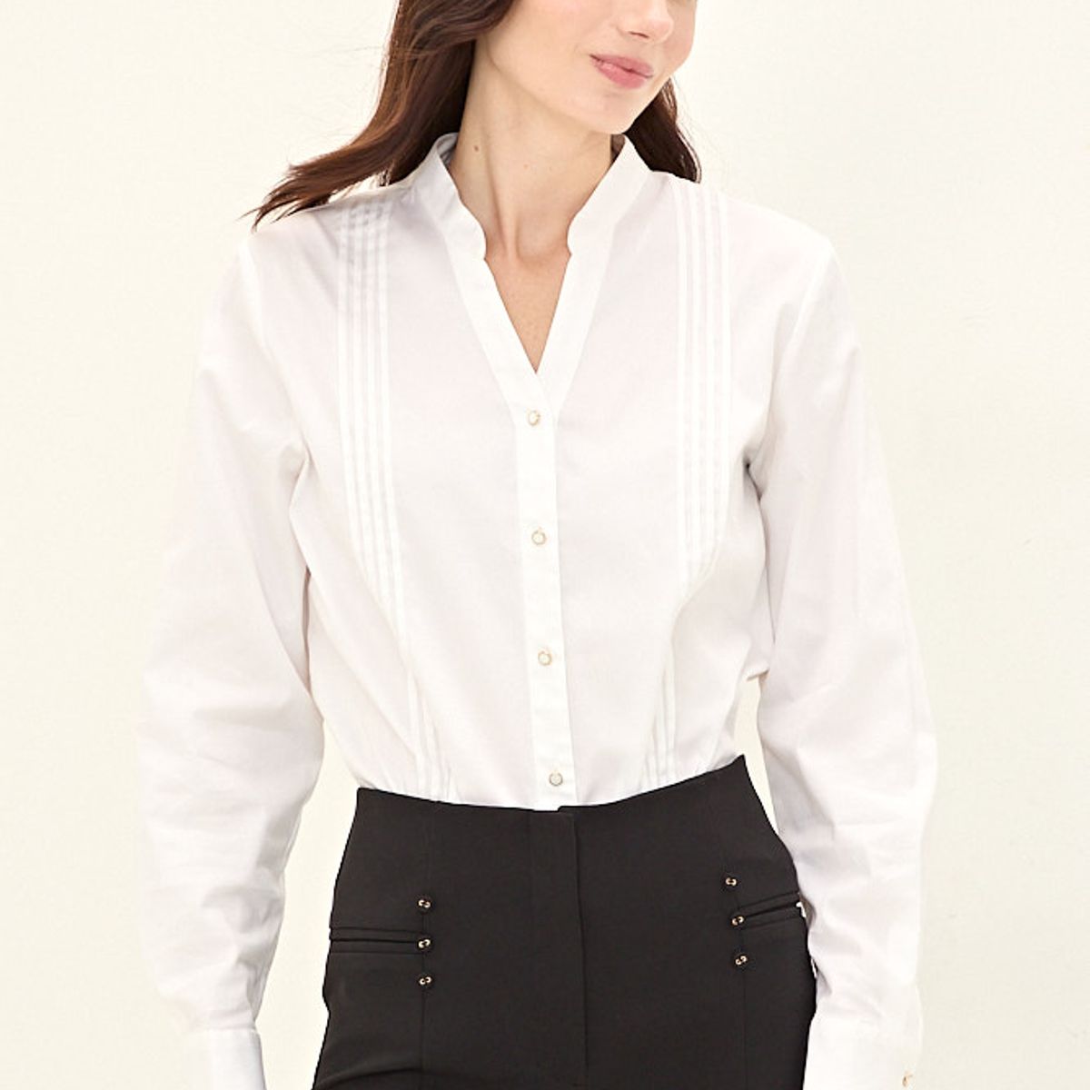 MA GRIFFE - Blusa Popelina Mujer Crudo Magriffe