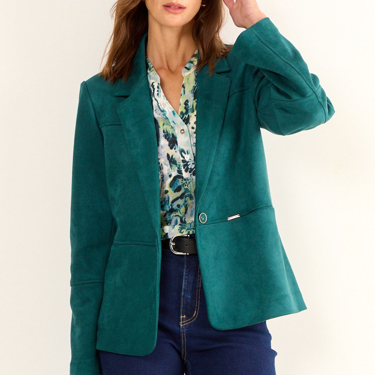 MA GRIFFE - Blazer Antelina Mujer Verde Magriffe