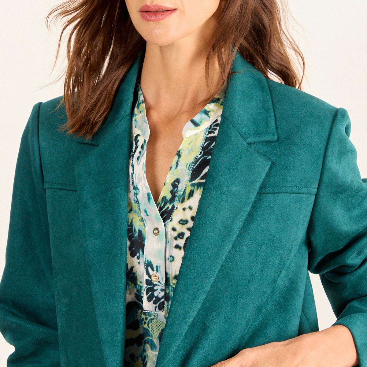 MA GRIFFE - Blazer Antelina Mujer Verde Magriffe