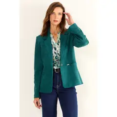 MA GRIFFE - Blazer Antelina Mujer Verde Magriffe