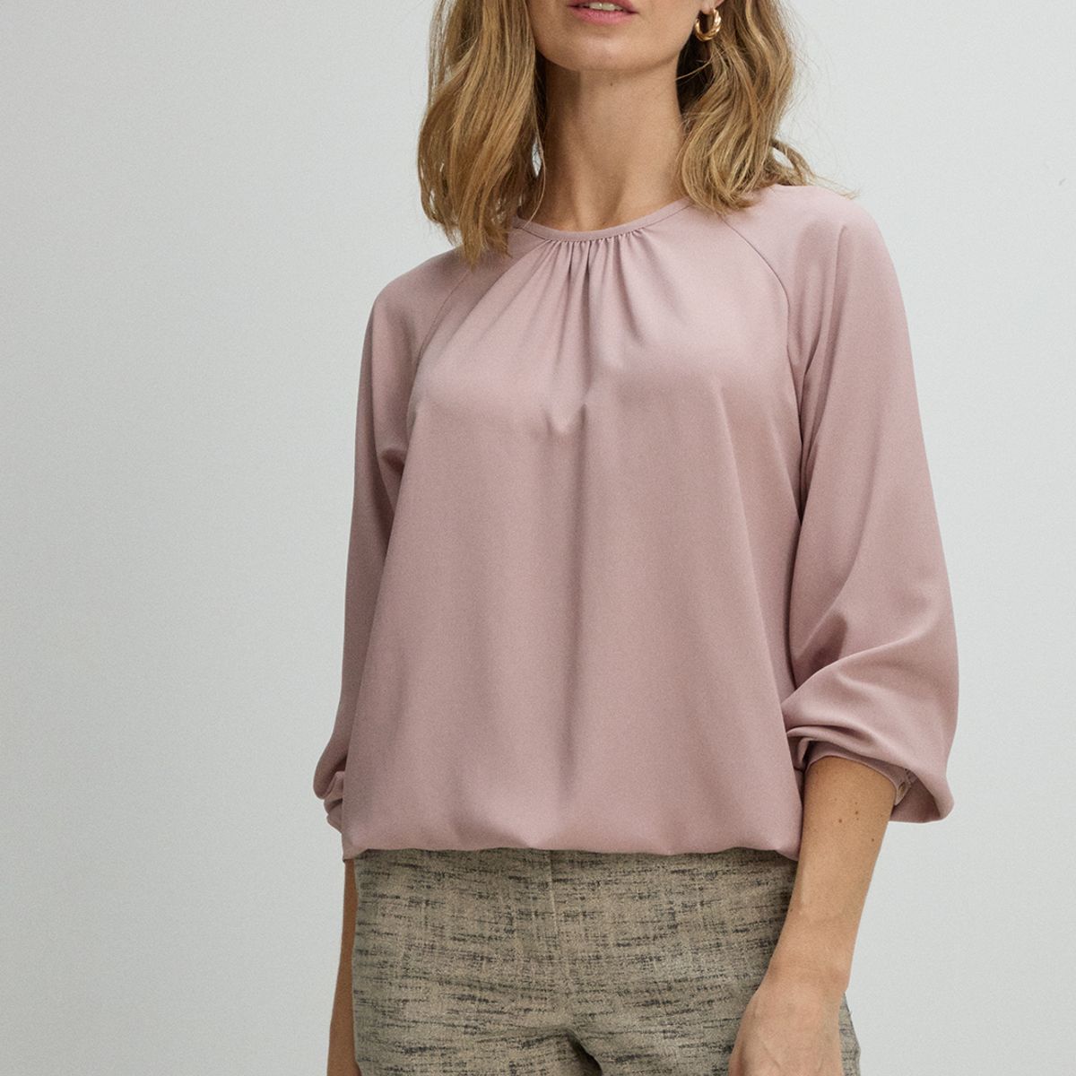 MA GRIFFE - Blusa Cuello Redondo Mujer Rosa Magriffe