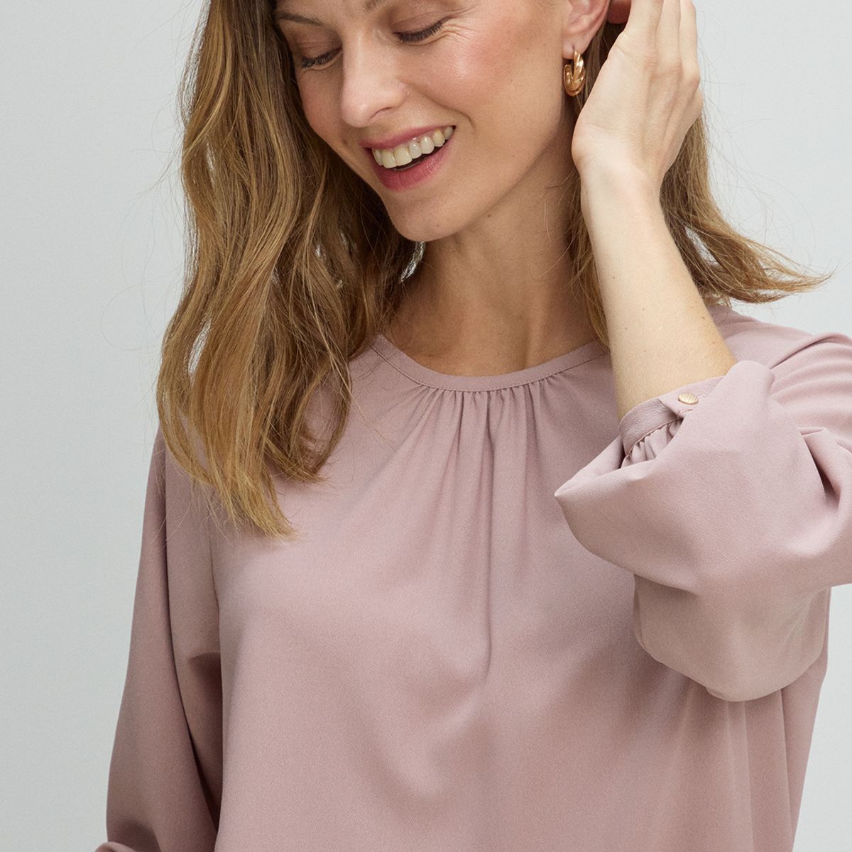 MA GRIFFE - Blusa Cuello Redondo Mujer Rosa Magriffe