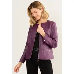 MA GRIFFE - Chaqueta Pu Mujer Morado Magriffe