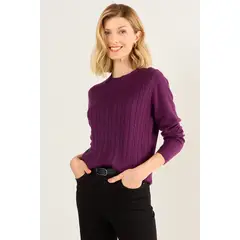 MA GRIFFE - Tejido Escote Redondo Mujer Morado Magriffe