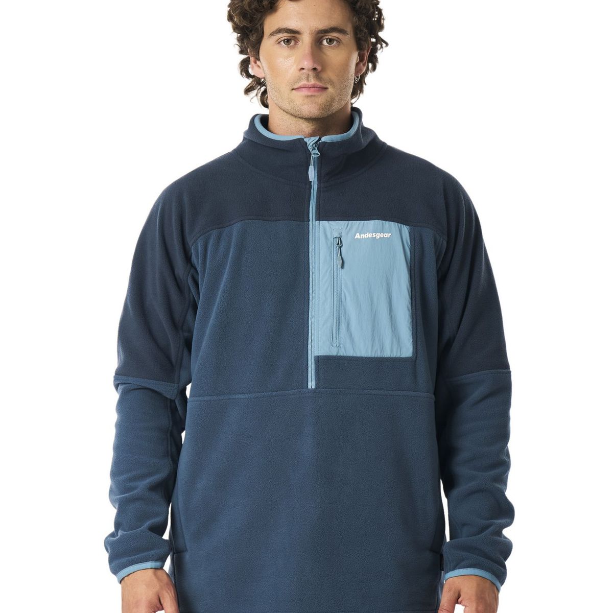 ANDESGEAR - Polar Hombre Andesgear New Maihue 1/2 Azul