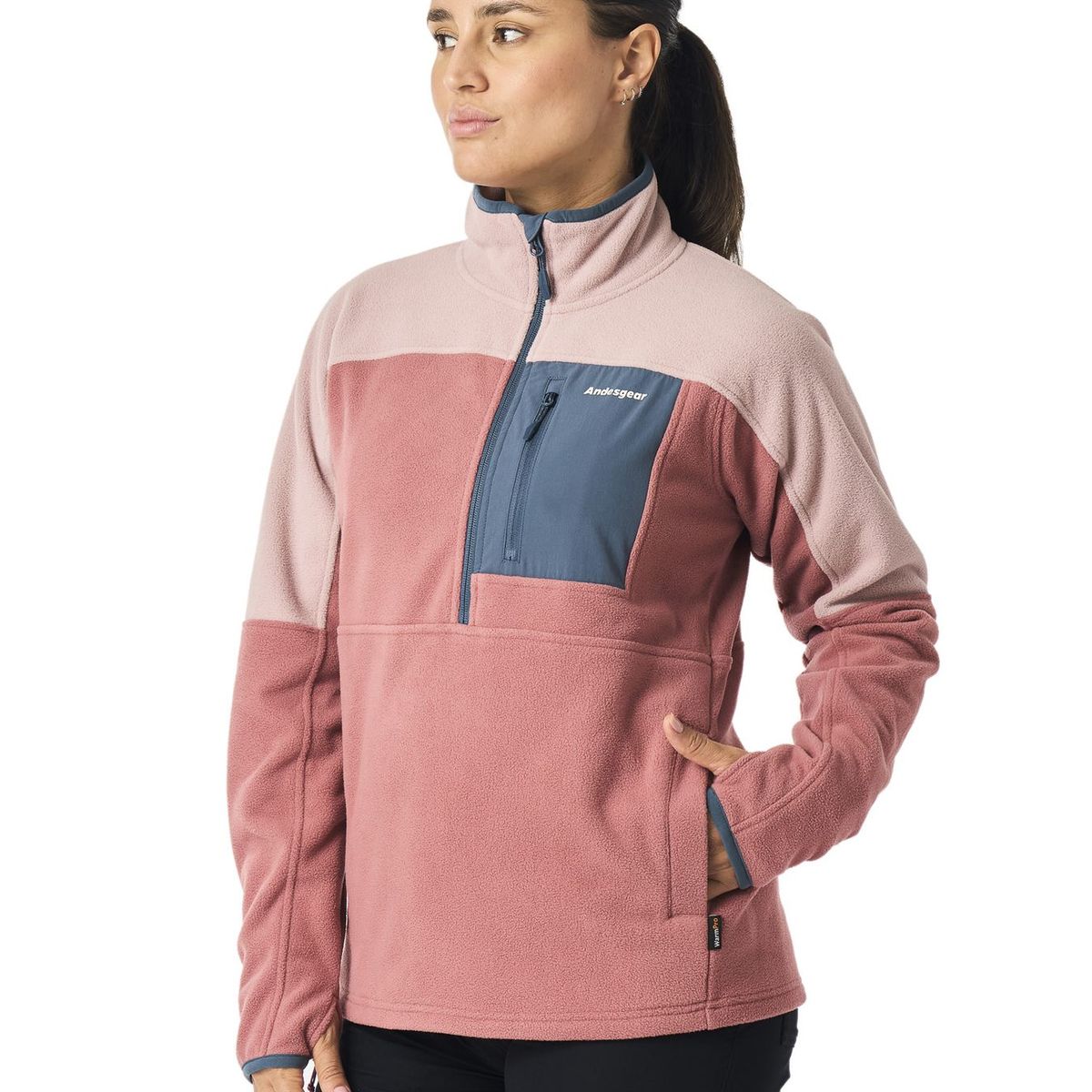 ANDESGEAR - Polar Mujer New Maihue 1/2 Rosa Andesgear