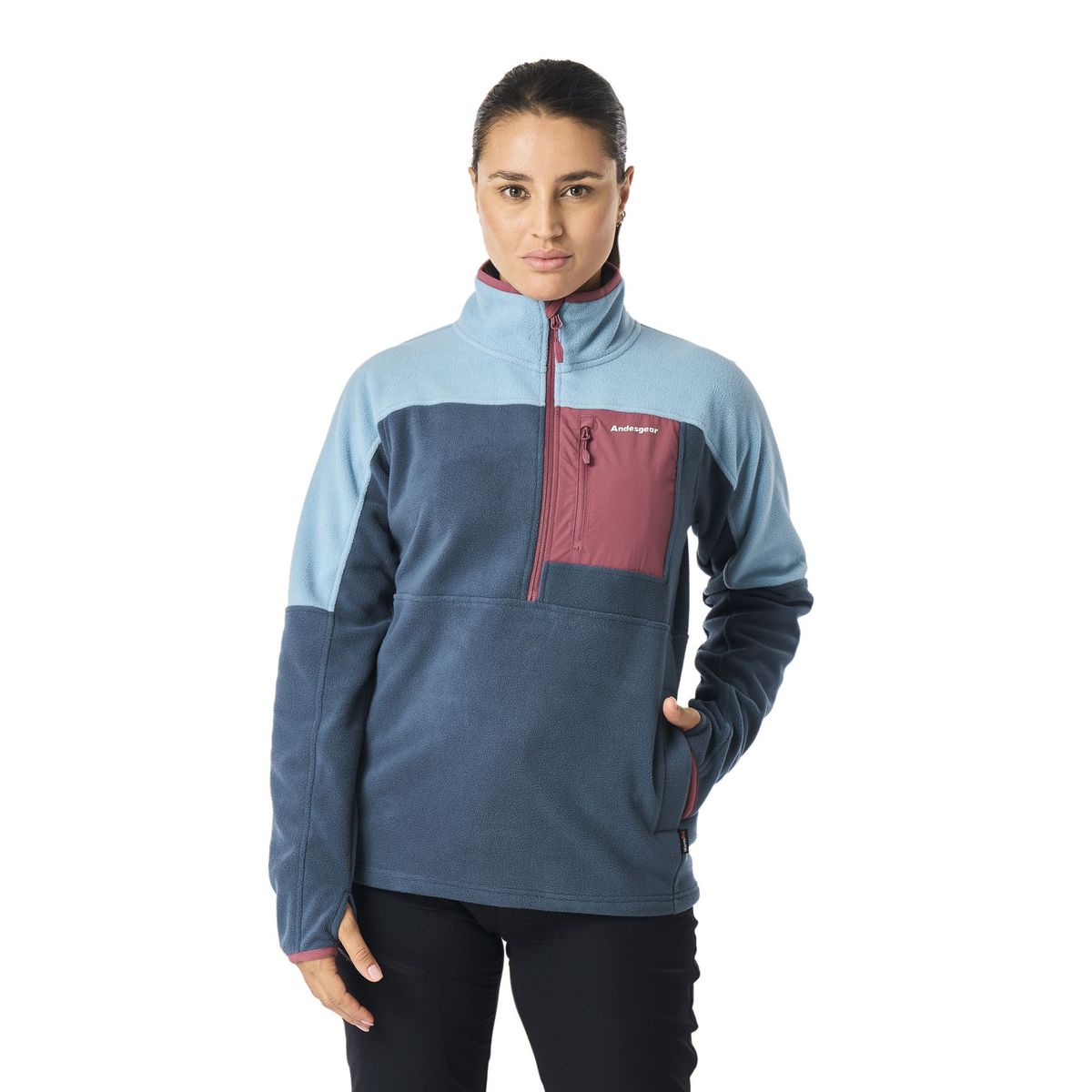 ANDESGEAR - Polar Mujer New Maihue 1/2 Azul Andesgear