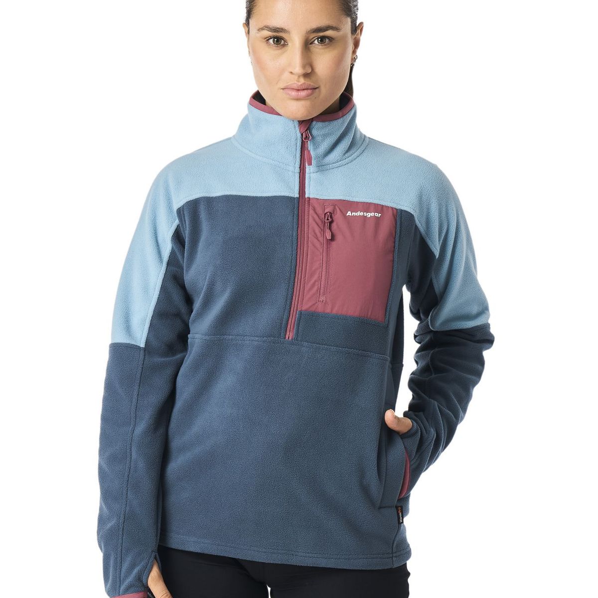 ANDESGEAR - Polar Mujer New Maihue 1/2 Azul Andesgear
