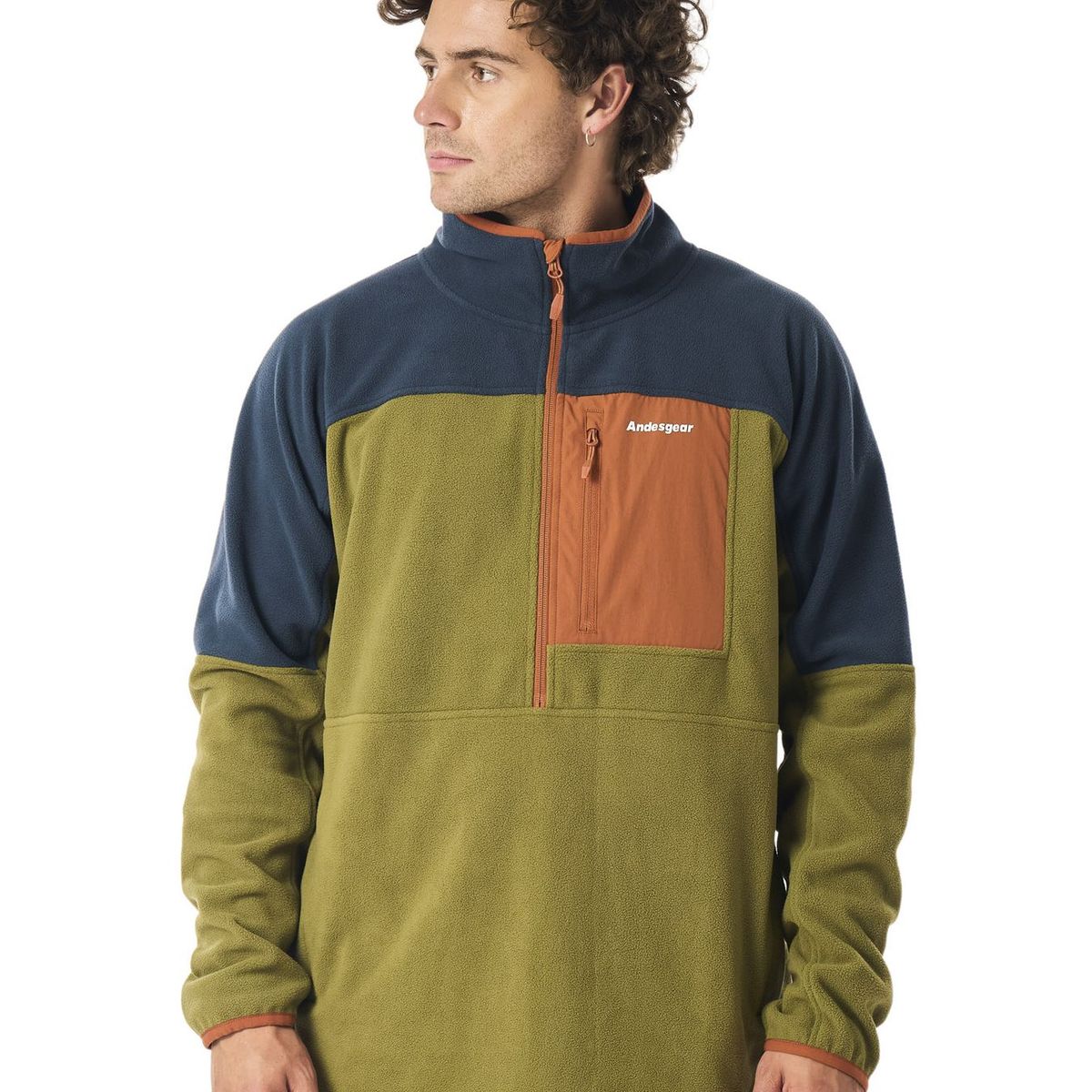 ANDESGEAR - Polar Hombre Andesgear New Maihue 1/2 Verde