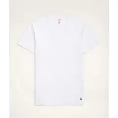 BROOKS BROTHERS - Camiseta Hombre Og V-Neck Supima 3 Pack Blanco