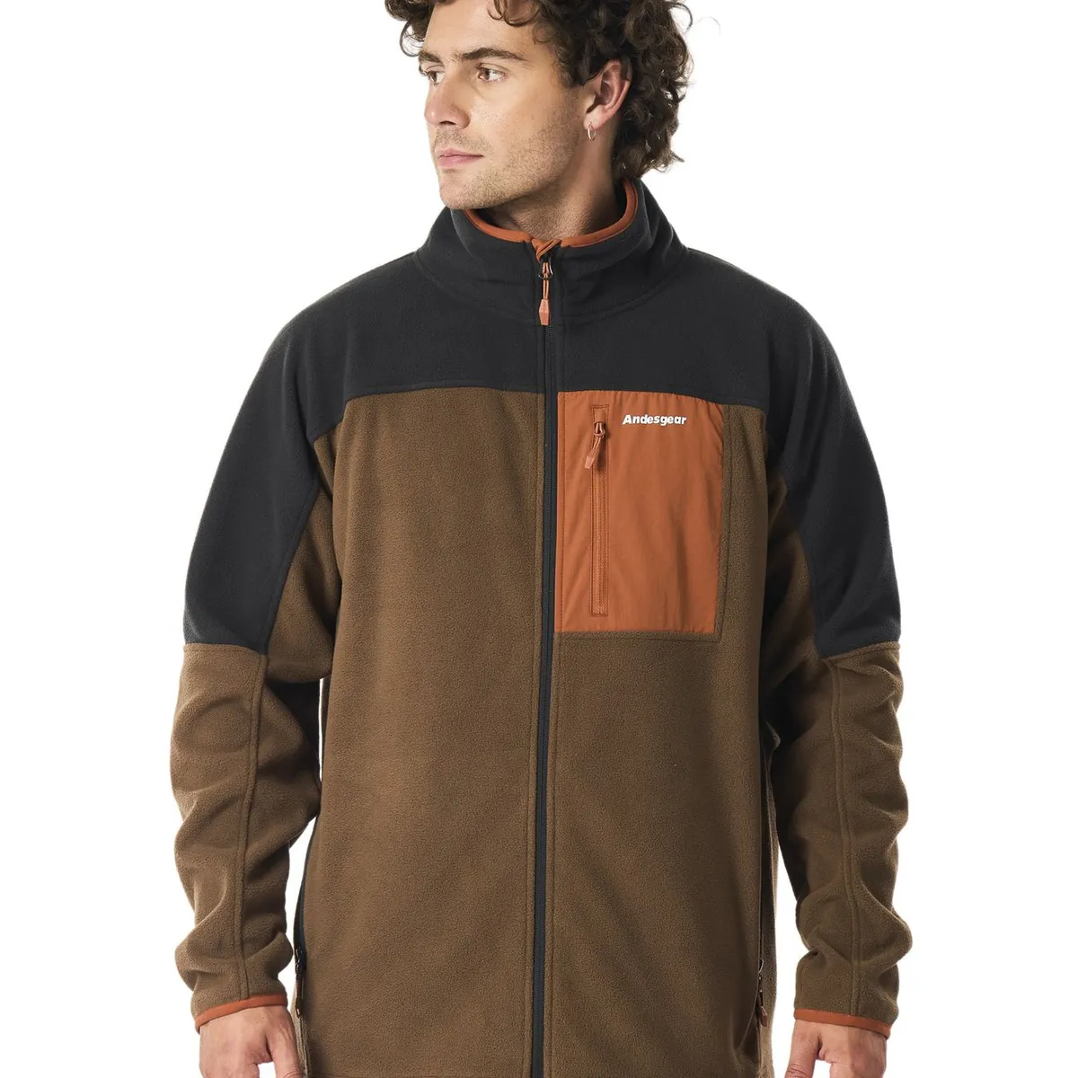 ANDESGEAR - Polar Hombre Andesgear New Maihue Fullzip Marrón