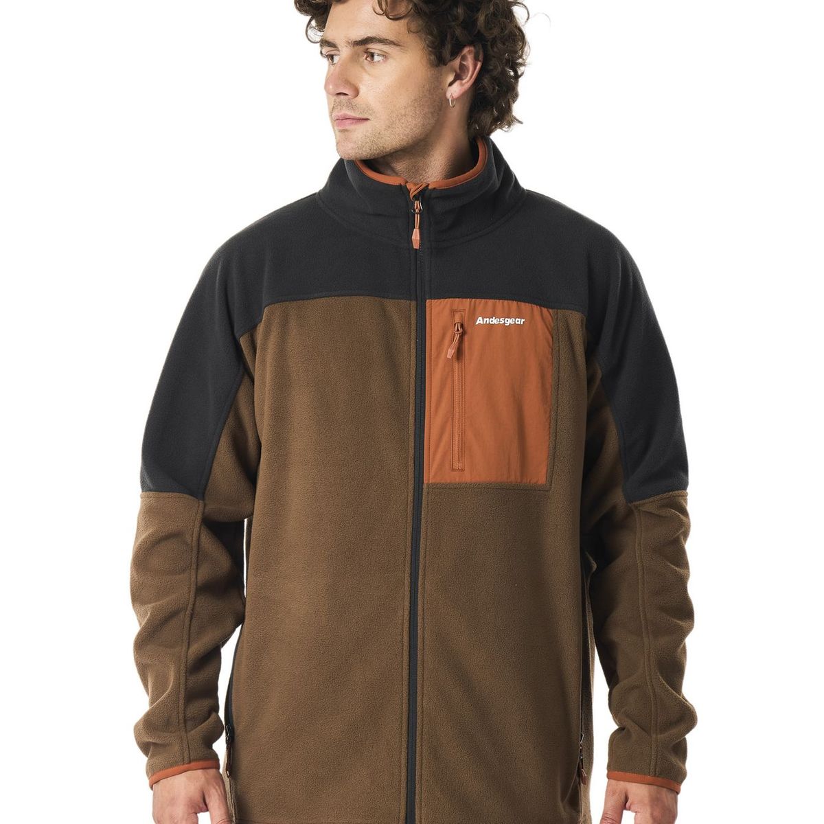 ANDESGEAR - Polar Hombre Andesgear New Maihue Fullzip Marrón