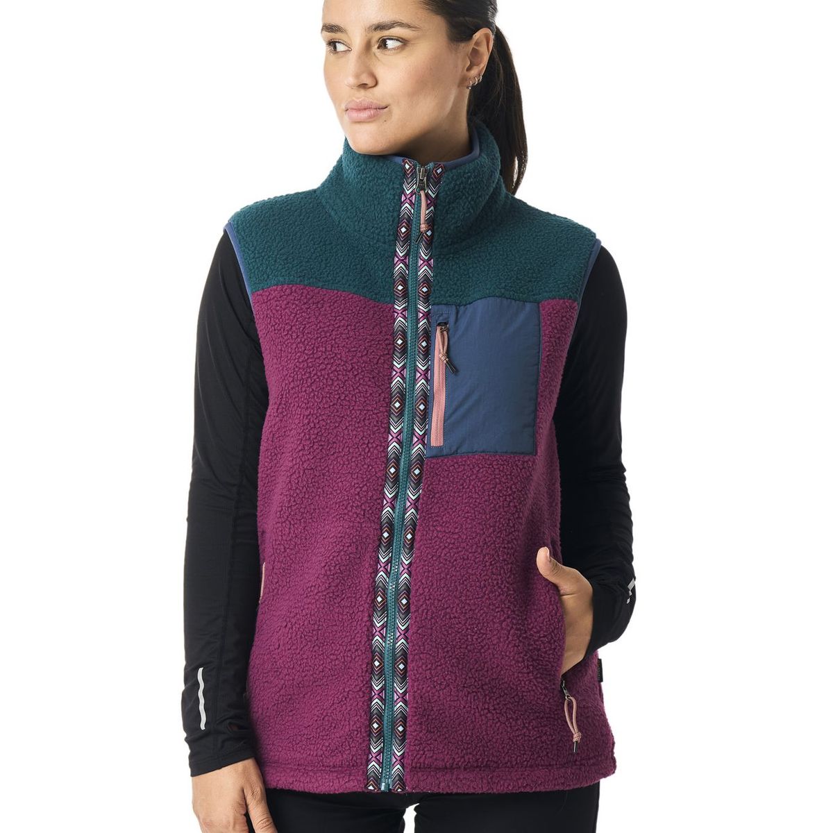 ANDESGEAR - Polar Mujer Nahuelbuta Vest Rojo Andesgear